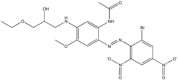 N-[2-(2-Bromo-4,6-dinitrophenylazo)-5-(3-ethoxy-2-hydroxypropylamino)-4-methoxyphenyl]acetamide Struktur