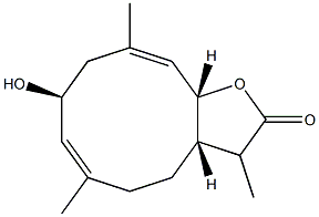 (3aS,6E,8S,10E,11aR)-3a,4,5,8,9,11a-Hexahydro-8-hydroxy-3,6,10-trimethylcyclodeca[b]furan-2(3H)-one,,结构式