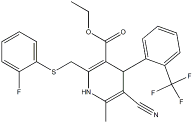 5-Cyano-1,4-dihydro-6-methyl-2-[(2-fluorophenylthio)methyl]-4-(2-trifluoromethylphenyl)pyridine-3-carboxylic acid ethyl ester