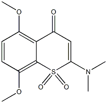 5,8-Dimethoxy-2-(dimethylamino)-4-oxo-4H-1-benzothiopyran 1,1-dioxide Struktur