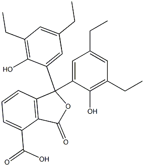 1,1-Bis(3,5-diethyl-2-hydroxyphenyl)-1,3-dihydro-3-oxoisobenzofuran-4-carboxylic acid Struktur