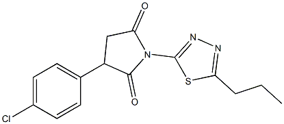 1-(5-Propyl-1,3,4-thiadiazol-2-yl)-3-(4-chlorophenyl)pyrrolidine-2,5-dione 结构式