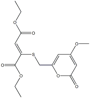 2-[(4-Methoxy-6-oxo-6H-pyran-2-yl)methylthio]fumaric acid diethyl ester Structure