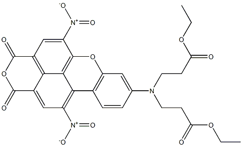 9-[Bis(2-ethoxycarbonylethyl)amino]-1,6-dinitrobenzo[kl]xanthene-3,4-dicarboxylic anhydride Structure
