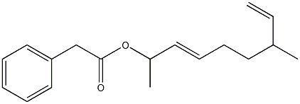 Phenylacetic acid 1,6-dimethyl-2,7-octadienyl ester Struktur