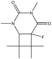 6-Fluoro-2,4,7,7,8,8-hexamethyl-2,4-diazabicyclo[4.2.0]octane-3,5-dione,,结构式