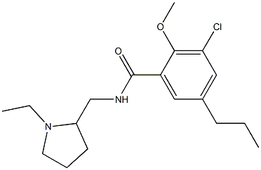 N-[(1-Ethyl-2-pyrrolidinyl)methyl]-2-methoxy-3-chloro-5-propylbenzamide 结构式