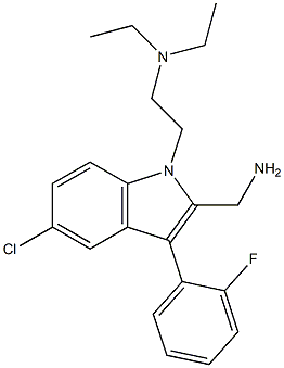 5-Chloro-1-[2-(diethylamino)ethyl]-3-(o-fluorophenyl)-1H-indole-2-methanamine Structure