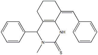 8-Benzylidene-4-phenyl-3-methyl-3,4,5,6,7,8-hexahydroquinazoline-2(1H)-thione Structure