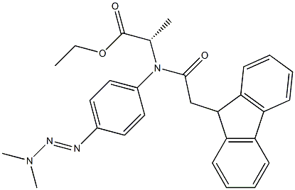 N-[(9H-Fluoren-9-yl)acetyl]-N-[4-(3,3-dimethyl-1-triazeno)phenyl]-L-alanine ethyl ester Structure