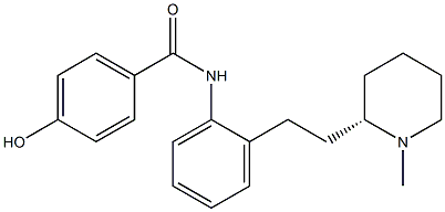 4-Hydroxy-N-[2-[2-[(2S)-1-methyl-2-piperidinyl]ethyl]phenyl]benzamide Struktur
