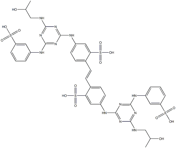 4,4'-Bis[6-(m-sulfoanilino)-4-(2-hydroxypropylamino)-1,3,5-triazin-2-ylamino]-2,2'-stilbenedisulfonic acid Structure