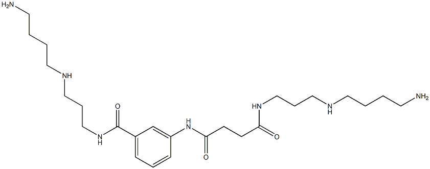N-[3-[(4-Aminobutyl)amino]propyl]-3-[4-[[3-[(4-aminobutyl)amino]propyl]amino]-1,4-dioxobutylamino]benzamide Struktur