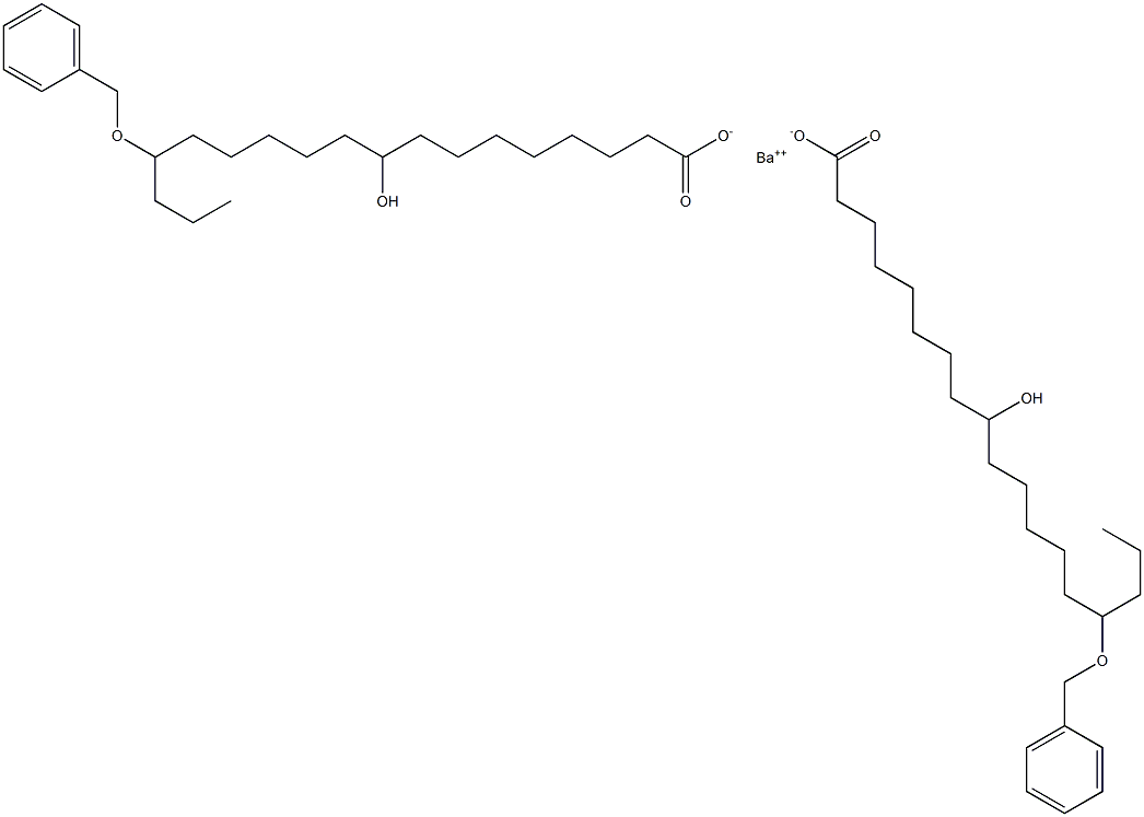 Bis(15-benzyloxy-9-hydroxystearic acid)barium salt Structure