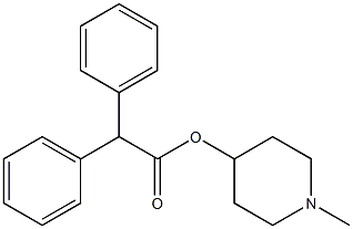 α-フェニルベンゼン酢酸1-メチル-4-ピペリジニル 化学構造式