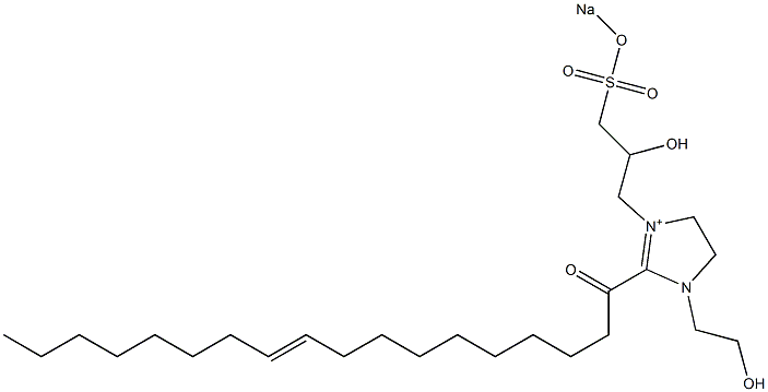 1-(2-Hydroxyethyl)-3-[2-hydroxy-3-(sodiooxysulfonyl)propyl]-2-(10-octadecenoyl)-2-imidazoline-3-ium Struktur