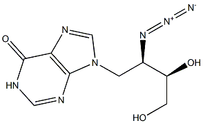 9-[(2R,3R)-2-Azido-3,4-dihydroxybutyl]-1,9-dihydro-6H-purin-6-one Struktur