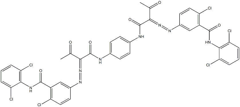 3,3'-[1,4-Phenylenebis[iminocarbonyl(acetylmethylene)azo]]bis[N-(2,6-dichlorophenyl)-6-chlorobenzamide] Structure