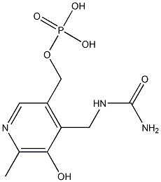 りん酸[5-ヒドロキシ-6-メチル-4-(ウレイドメチル)-3-ピリジル]メチル 化学構造式