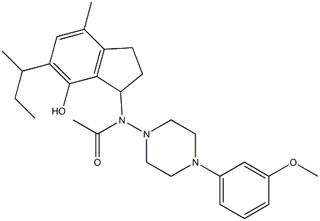 2,3-Dihydro-3-[[4-(3-methoxyphenyl)-1-piperazinyl]acetylamino]-5-sec-butyl-7-methyl-1H-inden-4-ol|