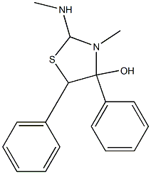 4,5-Diphenyl-4-hydroxy-3-methyl-2-(methylamino)-2-thiazolin-3-ium,,结构式