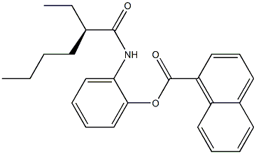 [R,(+)]-2-エチル-N-[2-(1-ナフトイルオキシ)フェニル]ヘキサンアミド 化学構造式