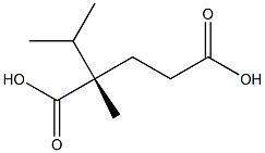 [S,(+)]-2-イソプロピル-2-メチルグルタル酸 化学構造式