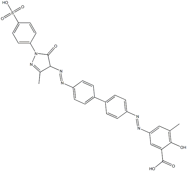 5-[[4'-[[[4,5-Dihydro-3-methyl-5-oxo-1-(4-sulfophenyl)-1H-pyrazol]-4-yl]azo][1,1'-biphenyl]-4-yl]azo]-2-hydroxy-3-methylbenzoic acid