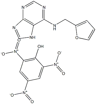 N-(2-フラニルメチル)-1H-プリン-6-アミン·2,4,6-トリニトロフェノラート 化学構造式