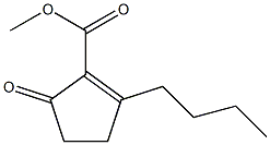 5-Oxo-2-butyl-1-cyclopentene-1-carboxylic acid methyl ester Struktur