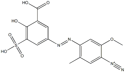 4-(3-Carboxy-4-hydroxy-5-sulfophenylazo)-2-methoxy-5-methylbenzenediazonium,,结构式