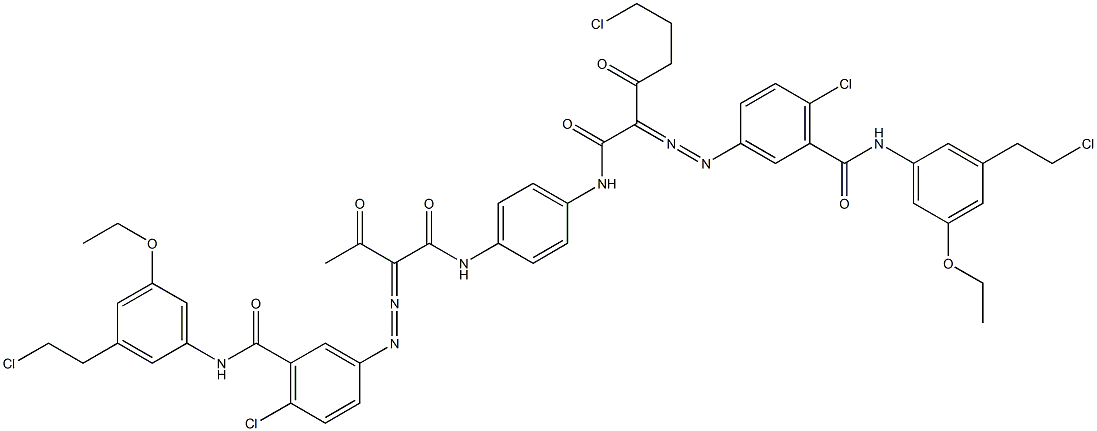  3,3'-[2-(2-Chloroethyl)-1,4-phenylenebis[iminocarbonyl(acetylmethylene)azo]]bis[N-[3-(2-chloroethyl)-5-ethoxyphenyl]-6-chlorobenzamide]