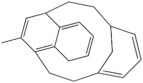5,6,7,8,13,14-Hexahydro-18-methyl-5,15-etheno-12,8-metheno-1H-benzocyclotridecene Struktur