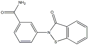 3-[(2,3-ジヒドロ-3-オキソ-1,2-ベンゾイソチアゾール)-2-イル]ベンズアミド 化学構造式