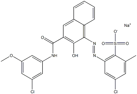 4-Chloro-2-methyl-6-[[3-[[(3-chloro-5-methoxyphenyl)amino]carbonyl]-2-hydroxy-1-naphtyl]azo]benzenesulfonic acid sodium salt