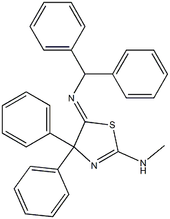 2-(Methylamino)-5-(diphenylmethylimino)-4,4-diphenyl-2-thiazoline,,结构式