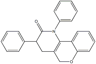1,3,4,5-テトラヒドロ-1,3-ジフェニル-2H-[1]ベンゾピラノ[4,3-b]ピリジン-2-オン 化学構造式
