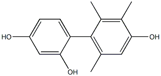 2',3',6'-Trimethyl-1,1'-biphenyl-2,4,4'-triol,,结构式