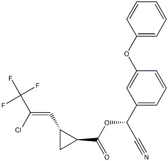 (1S,3S)-3-[(Z)-2-Chloro-3,3,3-trifluoro-1-propenyl]cyclopropanecarboxylic acid [(R)-cyano(3-phenoxyphenyl)methyl] ester,,结构式