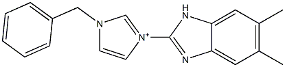 1-Benzyl-3-(5,6-dimethyl-1H-benzimidazol-2-yl)-1H-imidazol-3-ium Structure