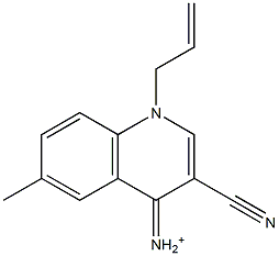1-(2-Propenyl)-6-methyl-3-cyano-1,4-dihydroquinolin-4-iminium 结构式