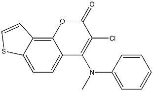 3-Chloro-4-(methylphenylamino)-2H-thieno[2,3-h]-1-benzopyran-2-one,,结构式