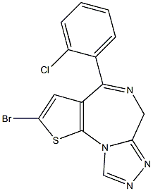 2-Bromo-4-(o-chlorophenyl)-6H-thieno[3,2-f][1,2,4]triazolo[4,3-a][1,4]diazepine,,结构式