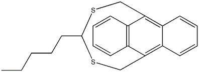 9,10-(メタノチオヘキサノチオメタノ)アントラセン 化学構造式