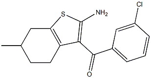 2-Amino-3-(3-chlorobenzoyl)-6-methyl-4,5,6,7-tetrahydrobenzo[b]thiophene Structure