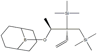 (1S,2R)-1-[(9-ボラビシクロ[3.3.1]ノナン-9-イル)オキシ]-1-メチル-2-(トリメチルシリル)-2-[(トリメチルシリル)メチル]-3-ブテン 化学構造式