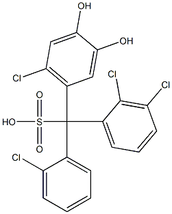 (2-Chlorophenyl)(2,3-dichlorophenyl)(6-chloro-3,4-dihydroxyphenyl)methanesulfonic acid,,结构式