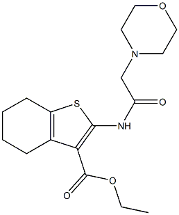 2-[(Morpholinoacetyl)amino]-4,5,6,7-tetrahydrobenzo[b]thiophene-3-carboxylic acid ethyl ester 结构式