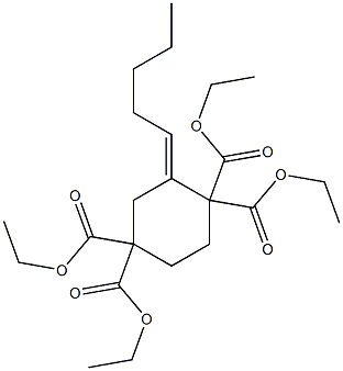 3-ペンチリデン-シクロヘキサン-1,1,4,4-テトラカルボン酸テトラエチル 化学構造式