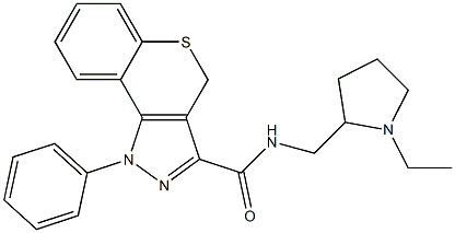 N-[(1-Ethylpyrrolidin-2-yl)methyl]-1-phenyl-4H-[1]benzothiopyrano[4,3-c]pyrazole-3-carboxamide Structure